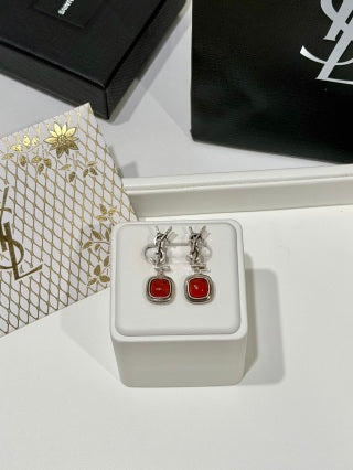 YSL Rouge Éclat Crystal Drop Earrings