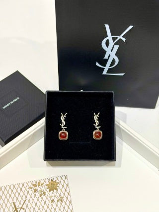 YSL Rouge Éclat Crystal Drop Earrings
