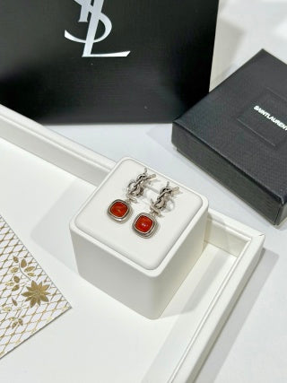 YSL Rouge Éclat Crystal Drop Earrings