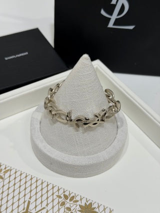 YSL Cassandre Interlock Silver Chain Bracelet