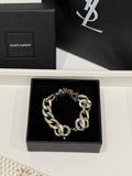 YSL Cassandre Interlock Silver Chain Bracelet