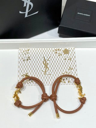 YSL Cassandre Leather Wrap Bracelet