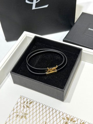 YSL Cassandre Leather Cord Bracelet