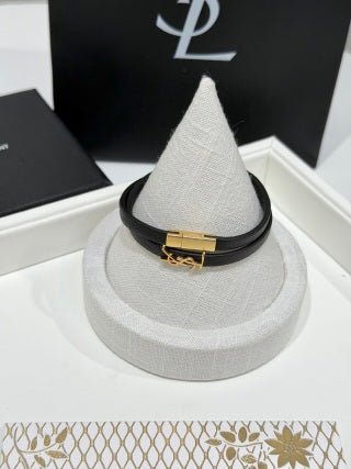 YSL Cassandre Leather Cord Bracelet