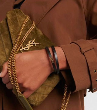 YSL Cassandre Leather Cord Bracelet