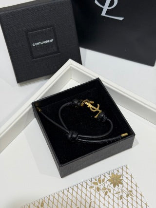 YSL Cassandre Anchor Leather Bracelet