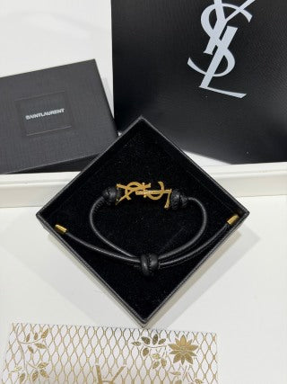 YSL Cassandre Anchor Leather Bracelet