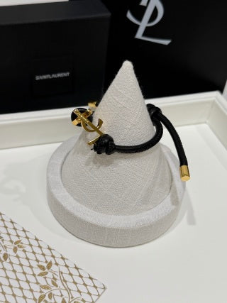 YSL Cassandre Anchor Leather Bracelet