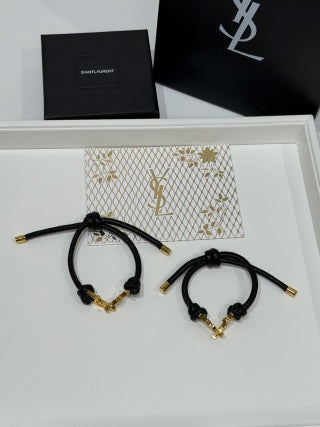 YSL Cassandre Anchor Leather Bracelet