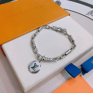 Louis Vuitton Engraved Link Medallion Bracelet