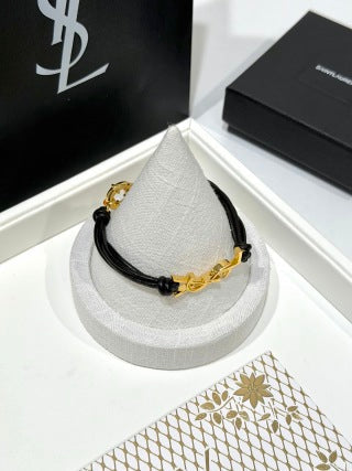 YSL Cassandre Noir Cord Bracelet