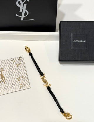 YSL Cassandre Noir Cord Bracelet