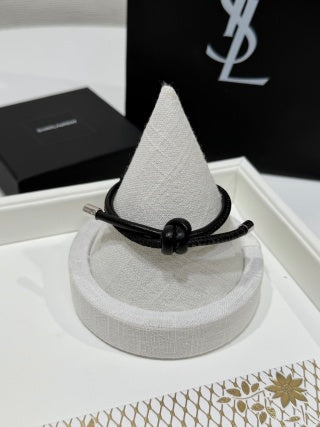 YSL Monogram Leather Cord Bracelet