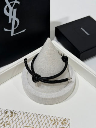 YSL Monogram Leather Cord Bracelet