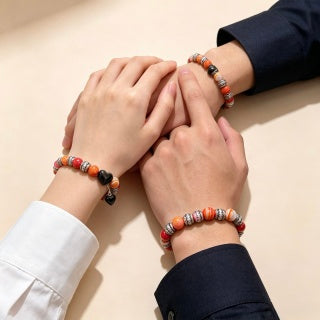 Gucci GG Coral Bead Silver Charm Bracelet