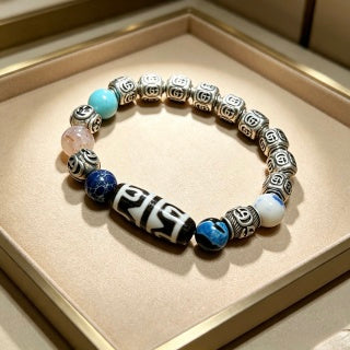 Gucci GG Color Bead Charm Silver Accent Bracelet