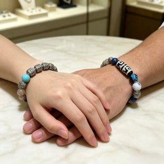 Gucci GG Color Bead Charm Silver Accent Bracelet