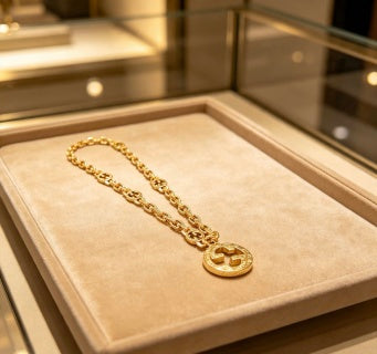Gucci GG Circle Logo Gold Chain Necklace