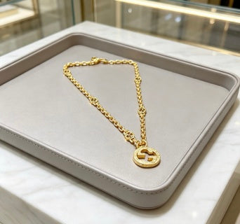 Gucci GG Circle Logo Gold Chain Necklace