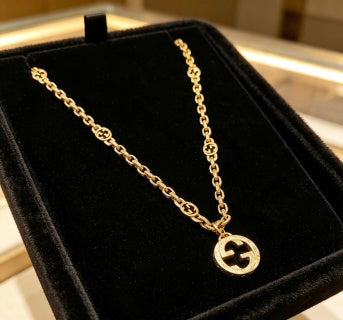 Gucci GG Circle Logo Gold Chain Necklace