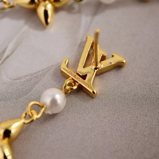 Louis Vuitton Pearl Blossom Star Drop Stud Earrings