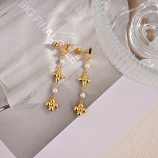 Louis Vuitton Pearl Blossom Star Drop Stud Earrings