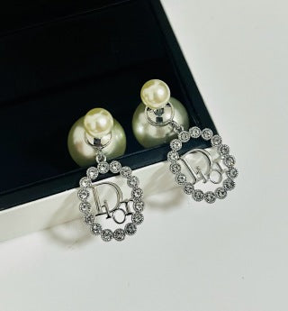 Dior Tribale Pearl Medallion Drop Earrings
