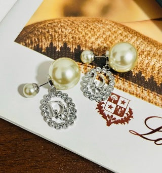 Dior Tribale Pearl Medallion Drop Earrings