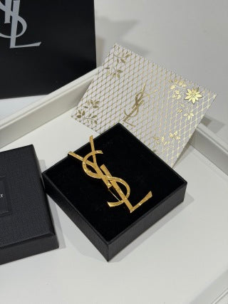 YSL Cassandre Iconic Monogram Brooch