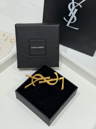 YSL Cassandre Iconic Monogram Brooch
