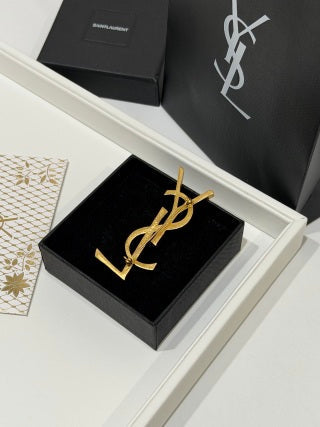 YSL Cassandre Iconic Monogram Brooch