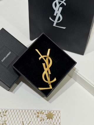 YSL Cassandre Iconic Monogram Brooch