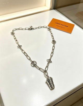 Louis Vuitton Monogram Geometric Charm Chain Necklace