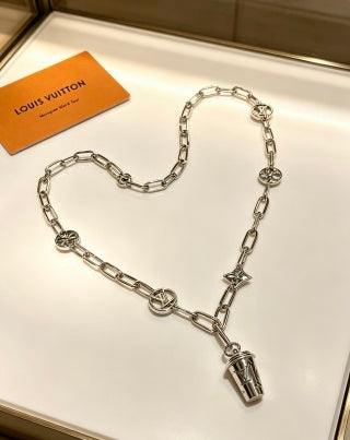 Louis Vuitton Monogram Geometric Charm Chain Necklace