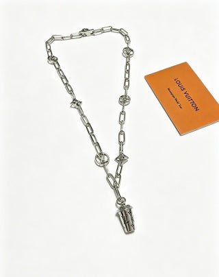 Louis Vuitton Monogram Geometric Charm Chain Necklace