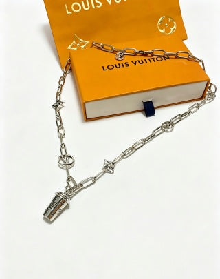 Louis Vuitton Monogram Geometric Charm Chain Necklace