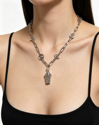 Louis Vuitton Monogram Geometric Charm Chain Necklace