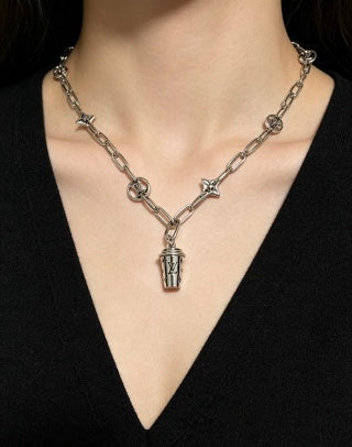 Louis Vuitton Monogram Geometric Charm Chain Necklace
