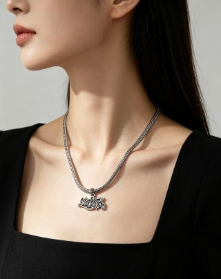 Louis Vuitton Signature Script Pendant Chain Necklace