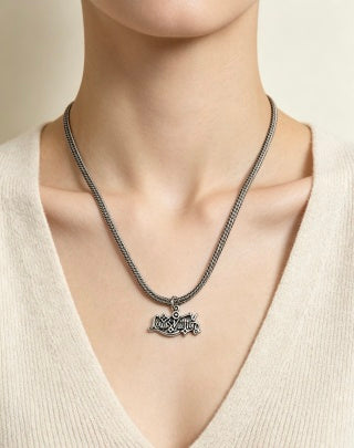 Louis Vuitton Signature Script Pendant Chain Necklace