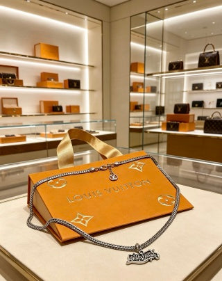 Louis Vuitton Signature Script Pendant Chain Necklace