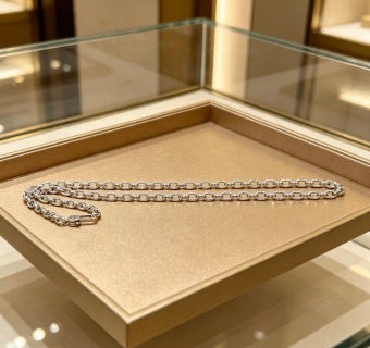 Gucci GG Interlocking Oval Link Silver Chain Necklace