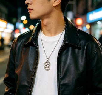 Gucci GG Octagonal Pendant Silver Chain Necklace