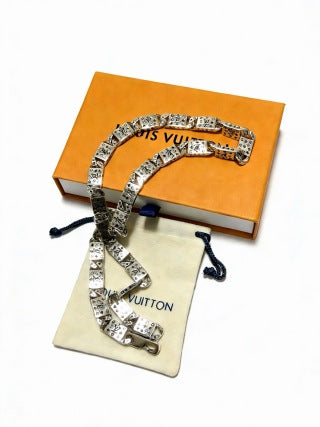 Louis Vuitton Crystal Monogram Ribbon Chain Necklace
