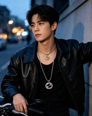 Gucci GG Crystal Medallion Snake Chain Necklace