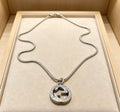Gucci GG Crystal Medallion Snake Chain Necklace