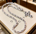 Gucci GG Cross Medallion Link Chain Necklace