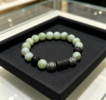 Gucci GG Green Stone Bead Bracelet