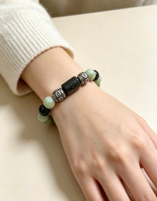 Gucci GG Green Stone Bead Bracelet