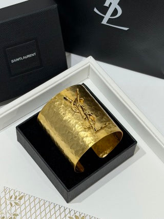 YSL Monogram Gold Cuff Bracelet